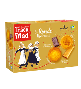 Coffret Ronde BretonneAssortiment de Crêpes Dentelle Nature et Chocolat au lait, de Galettes et Palets de Pont-Aven