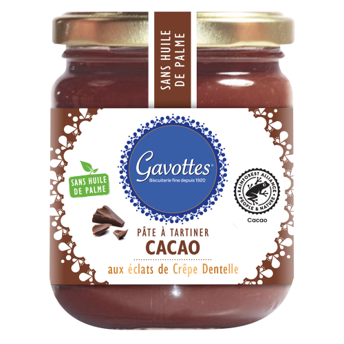 Pâte à Tartiner Cacao aux éclats de Crêpes Dentelle