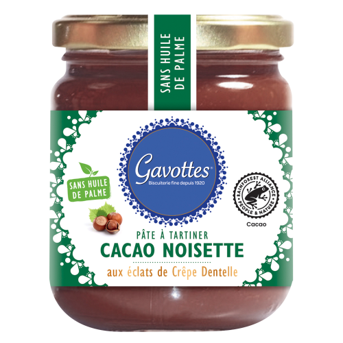 Pâte à Tartiner Cacao Noisettes aux éclats de Crêpes Dentelle