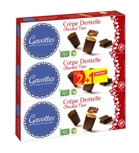Lot 2+1 offert Crêpes Dentelle chocolat au noir