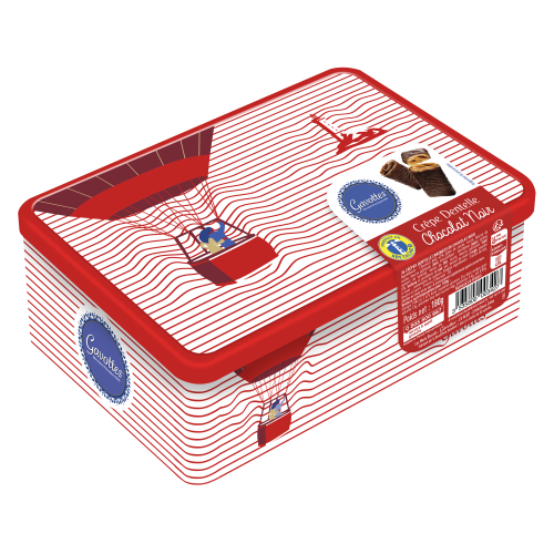 Coffret métal Marin RougeCrêpes Dentelle au Chocolat Noir - Gavottes