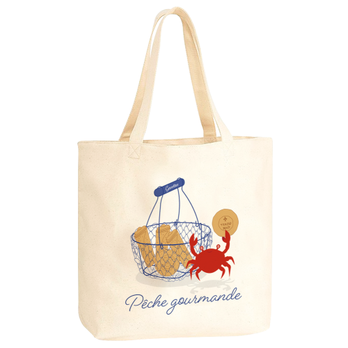 Sac de plage en coton "pêche gourmande"