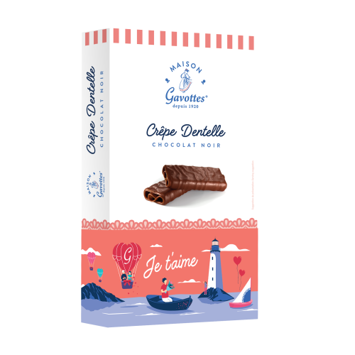 Crêpes Dentelle Chocolat Noir & Fourreau personnalisable | Maison Gavottes®