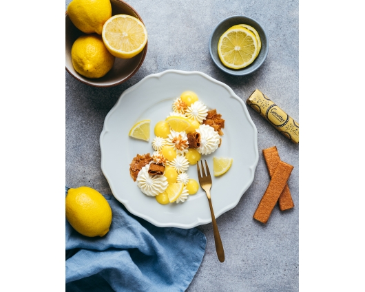 Cheesecake citron revisité et Crêpe Dentelle nature Gavottes®
